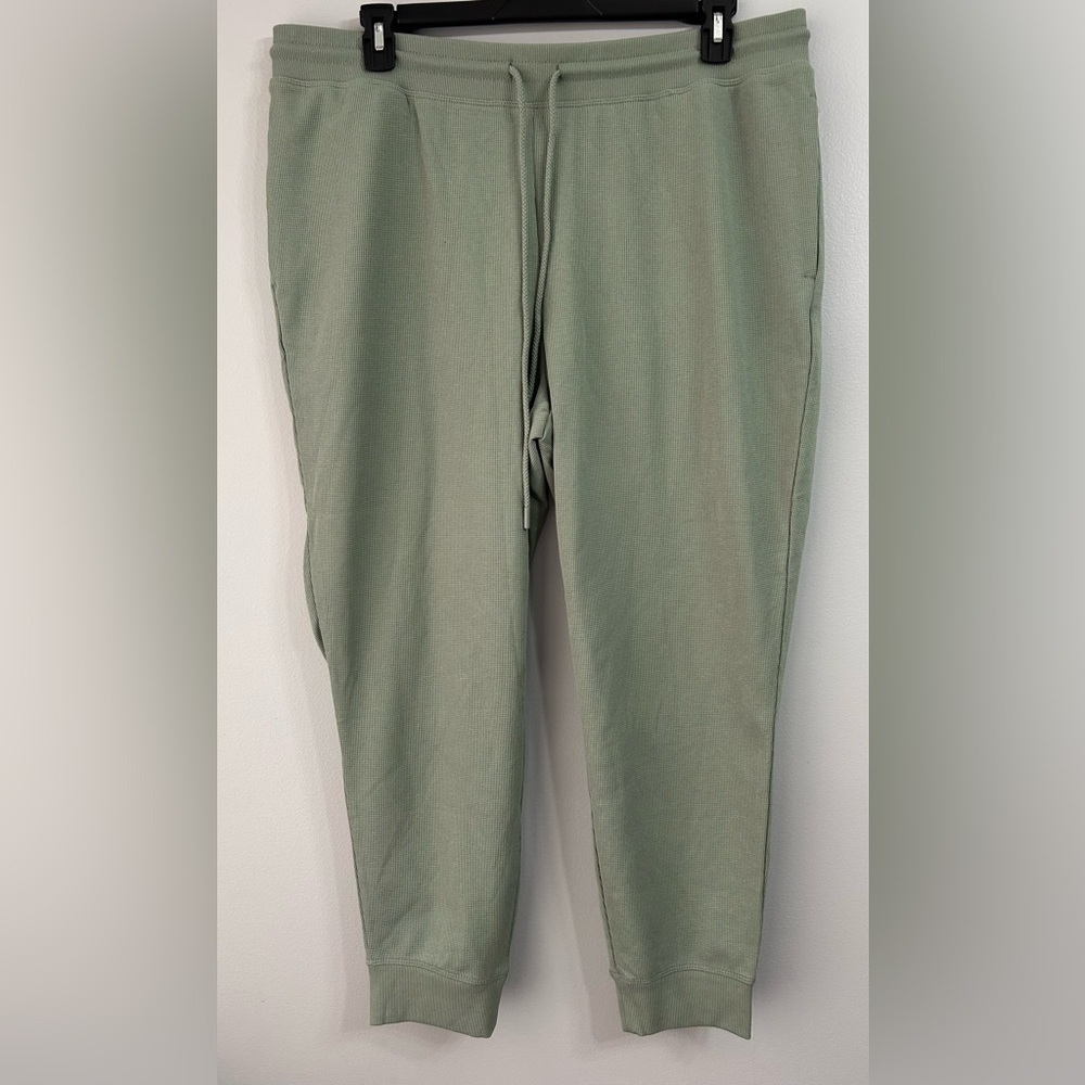 Max & Mia Sage Green XXL Waffle Knit Jogger Pants - Picture 2 of 9